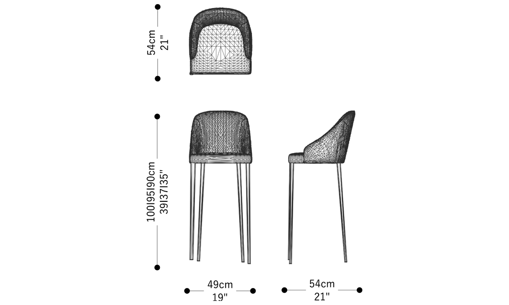 Image of the main dimensions of the product